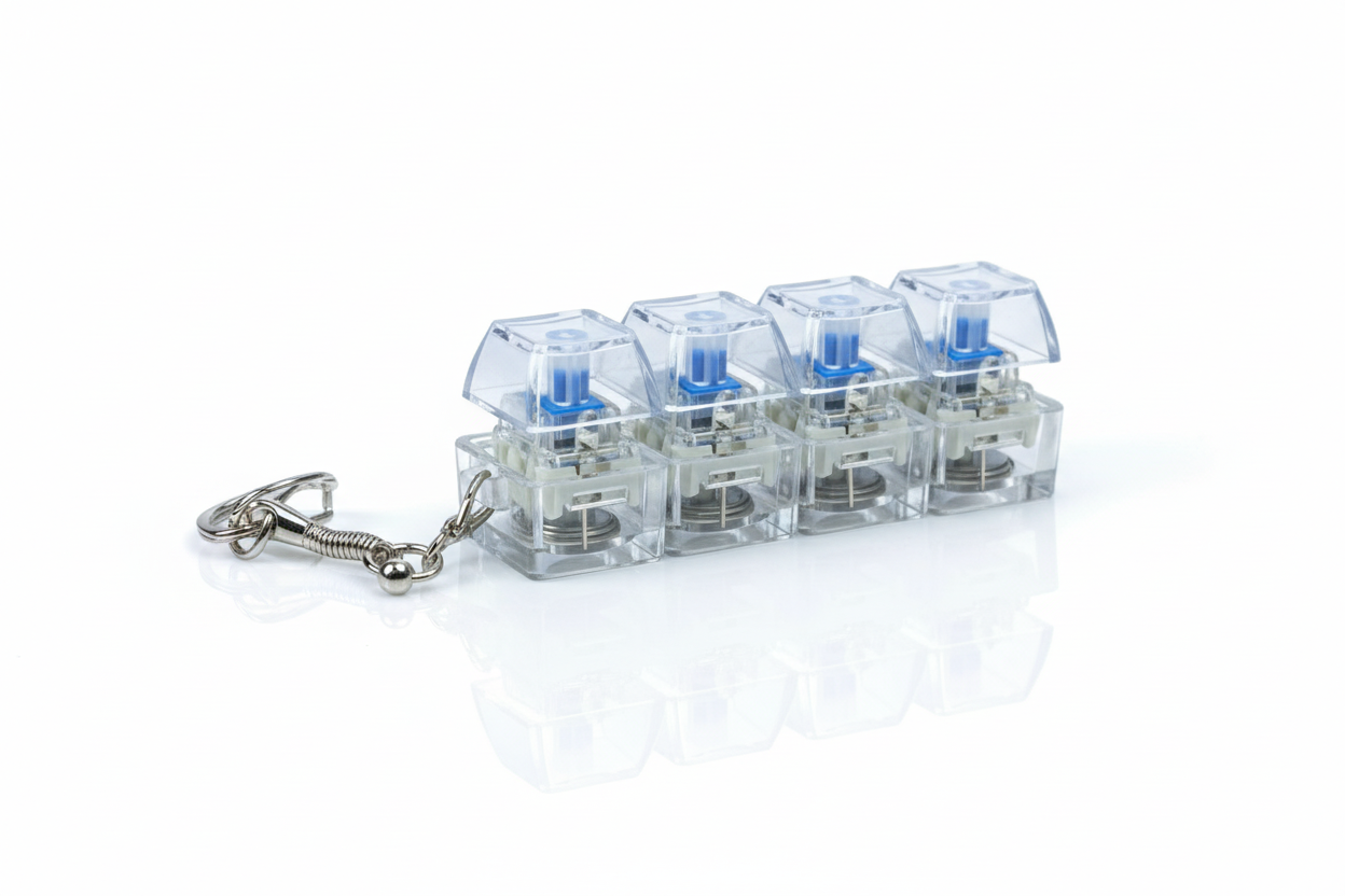 Anti-stress keychain with 4 mechanical keys