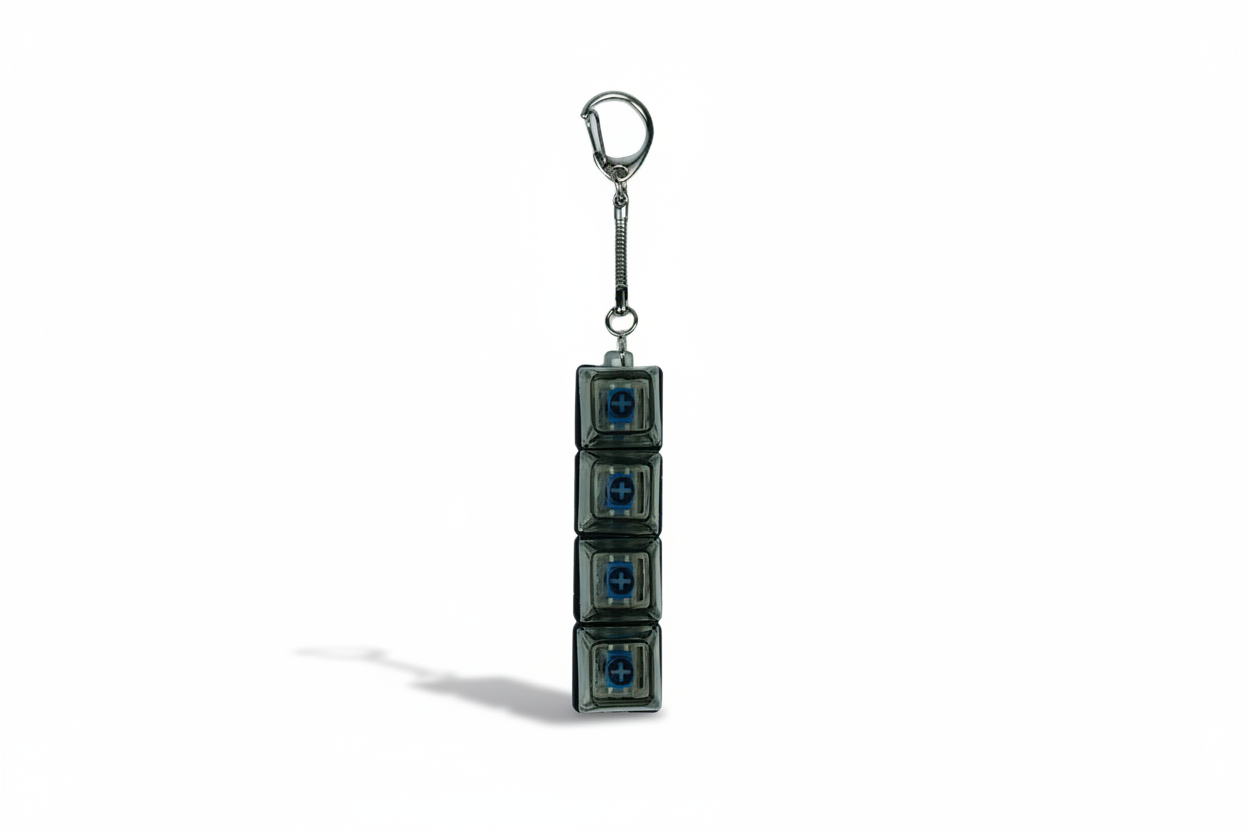 Anti-stress keychain with 4 mechanical keys